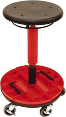 ShopSol - 300 Lb Capacity, 5 Wheel Trolley Stool - Polyurethane, 18" Long x 16-1/2" Overall Height x 18" Wide - Industrial Tool & Supply