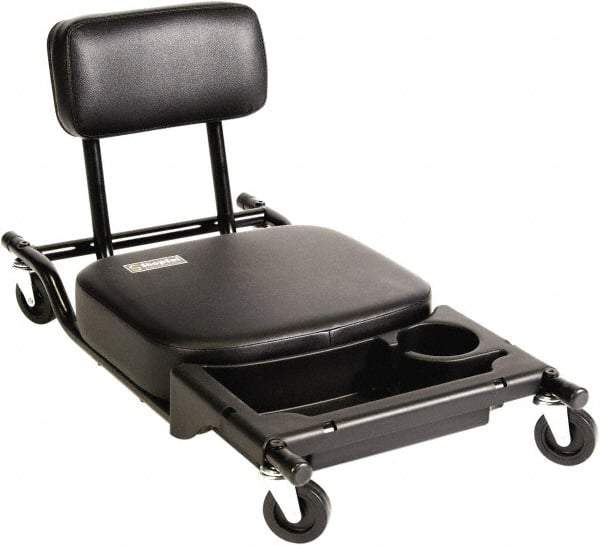ShopSol - 300 Lb Capacity, 4 Wheel Creeper Seat - Steel/Vinyl, 32" Long x 18" Overall Height x 16" Wide - Industrial Tool & Supply