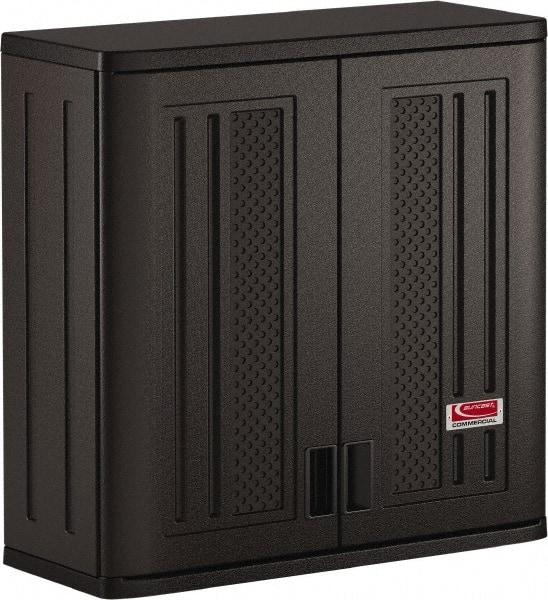 Suncast - 1 Shelf Locking Storage Cabinet - Polypropylene, 30" Wide x 12" Deep x 30-1/4" High, Gray - Industrial Tool & Supply
