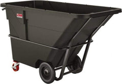 Suncast - 2,200 Lb Load Capacity, 33 Bushels, 1-1/2 Cu Yd, Polyethylene Tilt Truck - 41.28" Wide x 85.87" Long x 49" High, Matte Gray - Industrial Tool & Supply