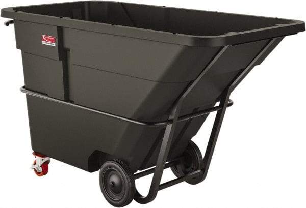 Suncast - 1,300 Lb Load Capacity, 33 Bushels, 1-1/2 Cu Yd, Polyethylene Tilt Truck - 41.28" Wide x 85.87" Long x 47.89" High, Matte Gray - Industrial Tool & Supply