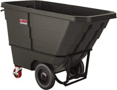 Suncast - 2,200 Lb Load Capacity, 22 Bushels, 1 Cu Yd, Polyethylene Tilt Truck - 33.87" Wide x 70" Long x 45.16" High, Matte Gray - Industrial Tool & Supply