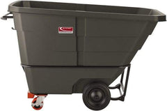 Suncast - 1,300 Lb Load Capacity, 22 Bushels, 1 Cu Yd, Polyethylene Tilt Truck - 33.87" Wide x 70" Long x 43.84" High, Matte Gray - Industrial Tool & Supply