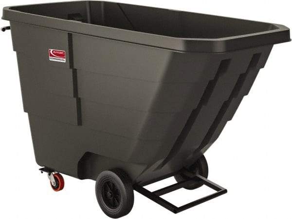 Suncast - 800 Lb Load Capacity, 22 Bushels, 1 Cu Yd, Polyethylene Tilt Truck - 33.87" Wide x 70" Long x 43.84" High, Matte Gray - Industrial Tool & Supply