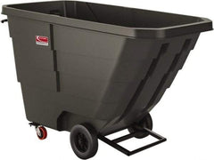 Suncast - 800 Lb Load Capacity, 22 Bushels, 1 Cu Yd, Polyethylene Tilt Truck - 33.87" Wide x 70" Long x 43.84" High, Matte Gray - Industrial Tool & Supply