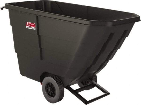 Suncast - 650 Lb Load Capacity, 11 Bushels, 0.5 Cu Yd, Polyethylene Tilt Truck - 27.76" Wide x 59.2" Long x 34.86" High, Matte Gray - Industrial Tool & Supply