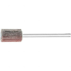 PFERD - 3/8" Diam x 5/8" Face Width, Aluminum Oxide Coated Mounted Flap Wheel - 1/8" Shank Mount, 240 Grit, 75,000 Max RPM - Industrial Tool & Supply
