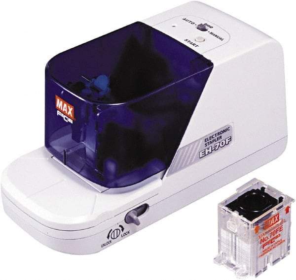 MAX - 70 Sheet Flat-Clinch Electric Stapler - Gray - Industrial Tool & Supply