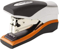 Swingline - 40 Sheet Half Strip Stapler - Silver/Orange/Black - Industrial Tool & Supply