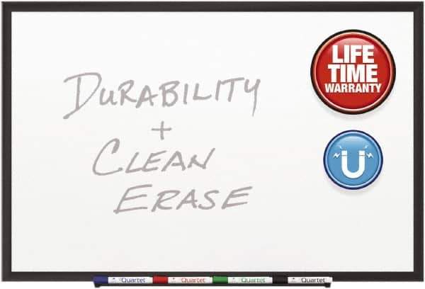 Quartet - 36" High x 48" Wide Magnetic Dry Erase Board - Steel, Includes Marker Rail with Protective End Caps, (4) Dry-Erase Markers & Mounting Kit - Industrial Tool & Supply