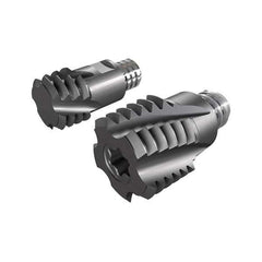 Iscar - MT-UN-MM Grade IC908 Carbide Thread Milling Tip Insert - TiAlN Finish, 4 Flutes, 12mm Cutting Diam, 8.5mm Depth of Cut, 14.3mm Extension - Industrial Tool & Supply