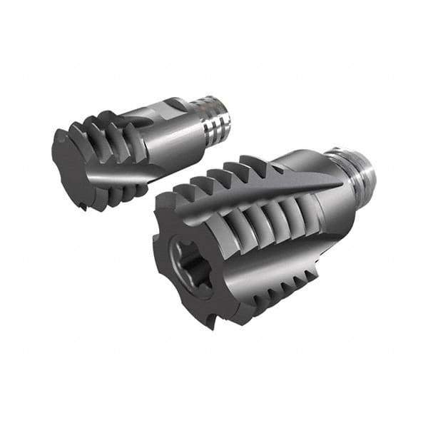 Iscar - MT-ISO-MM Grade IC908 Carbide Thread Milling Tip Insert - TiAlN Finish, 5 Flutes, 15.4mm Cutting Diam, 12.5mm Depth of Cut, 19mm Extension - Industrial Tool & Supply