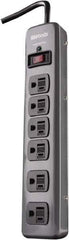 Woods PRO - 6 Outlets, 125 Volts, 15 Amps, 3' Cord, Power Outlet Strip - Keyhole Mount, 5-15 NEMA Configuration, 11-3/4" Strip, cULus - Industrial Tool & Supply