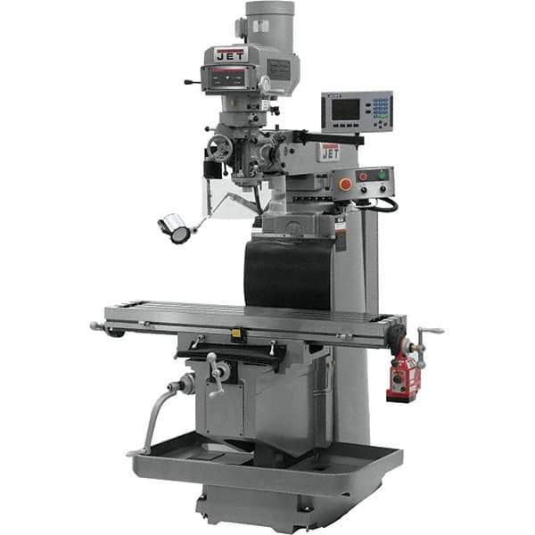 Jet - 54" Table Width x 12" Table Length, Electronic Variable Speed Control, 3 Phase Knee Milling Machine - R8 Spindle Taper, 5 hp - Industrial Tool & Supply