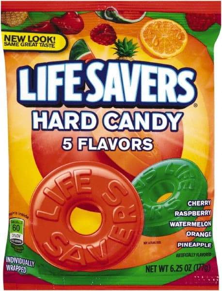 LifeSavers - Candy - Original Five Flavors Hard Candy, Individually Wrapped, 6.25oz Bag - Industrial Tool & Supply