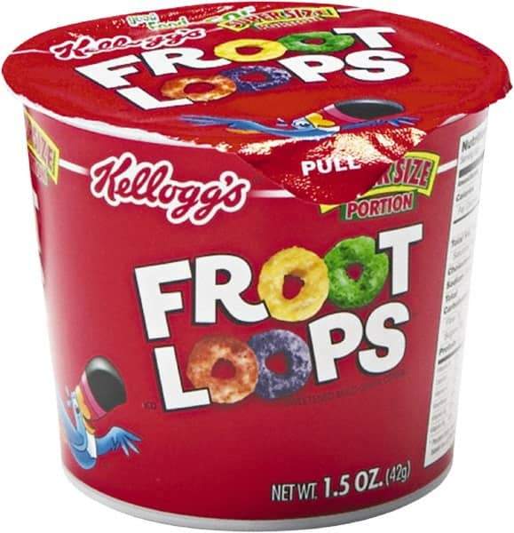 Kellogg's - Cereal - Froot Loops Breakfast Cereal, Single-Serve 1.5oz Cup, 6/Box - Industrial Tool & Supply