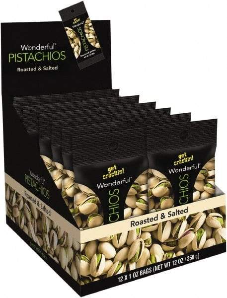 Paramount Farms - Nuts - Wonderful Pistachios, Roasted & Salted, 1 oz Pack, 12/Box - Industrial Tool & Supply