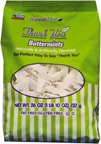 Hospitality Mints - Candy - Thank You Buttermints Candies, 26 oz Bag - Industrial Tool & Supply
