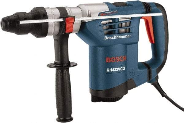 Bosch - 120 Volt 1-1/4" Keyless Chuck Electric Rotary Hammer - 0 to 3,600 BPM, 0 to 750 RPM, Reversible - Industrial Tool & Supply