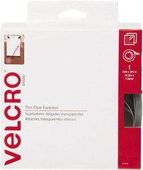 VELCRO Brand - 3/4" Wide x 5 Yd Long Adhesive Backed Hook & Loop Roll - Continuous Roll, Clear - Industrial Tool & Supply
