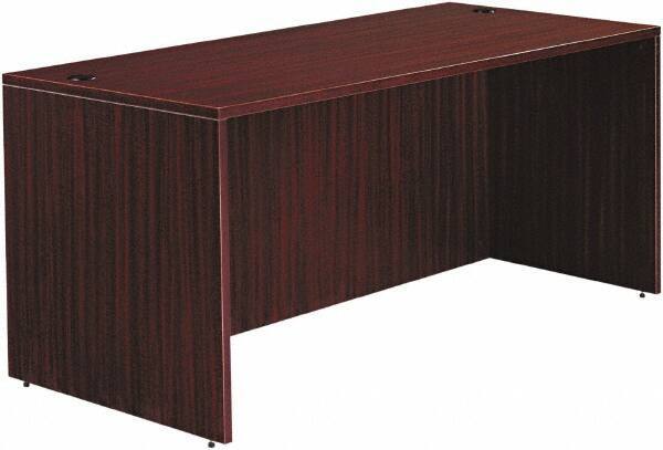 ALERA - Woodgrain Laminate Desk Shell - 65" Wide x 29-1/2" Deep x 29-5/8" High, Mahogany - Industrial Tool & Supply