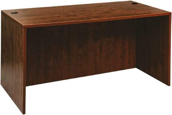 ALERA - Woodgrain Laminate Desk Shell - 59-1/8" Wide x 29-1/2" Deep x 29-5/8" High, Medium Cherry - Industrial Tool & Supply