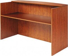 ALERA - Woodgrain Laminate Reception Desk - 71" Wide x 35-1/2" Deep x 42-1/2" High, Medium Cherry - Industrial Tool & Supply