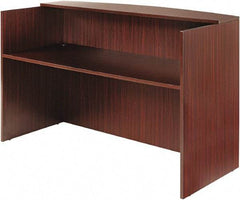 ALERA - Woodgrain Laminate Reception Desk - 71" Wide x 35-1/2" Deep x 42-1/2" High, Mahogany - Industrial Tool & Supply