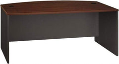 Bush Business Furniture - Laminate Over Wood Bow Front Desk - 71-1/8" Wide x 36-1/8" Deep x 29-7/8" High, Hansen Cherry & Graphite Gray - Industrial Tool & Supply