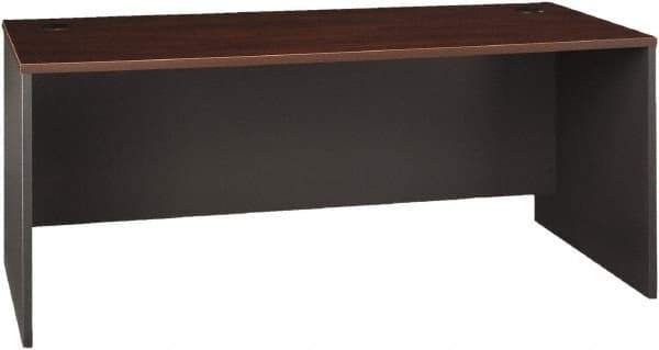 Bush Business Furniture - Laminate Over Wood Desk Shell - 71-1/8" Wide x 29-3/8" Deep x 29-7/8" High, Hansen Cherry & Graphite Gray - Industrial Tool & Supply
