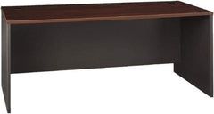 Bush Business Furniture - Laminate Over Wood Desk Shell - 71-1/8" Wide x 29-3/8" Deep x 29-7/8" High, Hansen Cherry & Graphite Gray - Industrial Tool & Supply