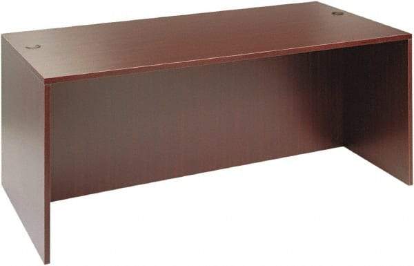 ALERA - Woodgrain Laminate Desk Shell - 71" Wide x 35-1/2" Deep x 29-5/8" High, Mahogany - Industrial Tool & Supply