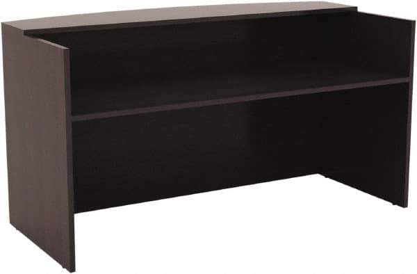 ALERA - Woodgrain Laminate Reception Desk - 71" Wide x 35-1/2" Deep x 42-1/2" High, Espresso - Industrial Tool & Supply