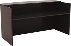 ALERA - Woodgrain Laminate Reception Desk - 71" Wide x 35-1/2" Deep x 42-1/2" High, Espresso - Industrial Tool & Supply