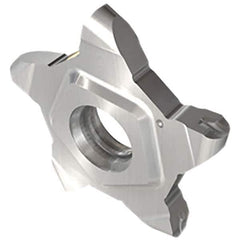 Iscar - 24N318PENTA Grade IC807G, 3.18mm Cutting Width Carbide Grooving Insert - 6.5mm Max Depth of Cut, 0.2mm Corner Radius, TiAlN/AlTiN/TiN Finish - Industrial Tool & Supply