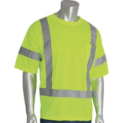 PIP - Size 4XL Hi-Vis Yellow High Visibility Short Sleeve T-Shirt - Industrial Tool & Supply