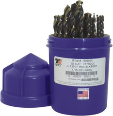 Triumph Twist Drill - 1/16 to 1/2", 135° Point, Bronze/Black Oxide Finish, High Speed Steel Jobber Length Drill Bit Set - Industrial Tool & Supply