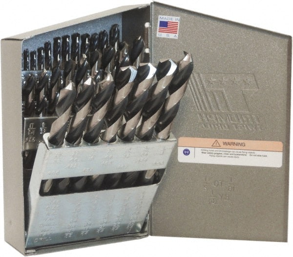 Triumph Twist Drill - 1/16 to 1/4", 135° Point, Bronze/Black Oxide Finish, High Speed Steel Jobber Length Drill Bit Set - Industrial Tool & Supply