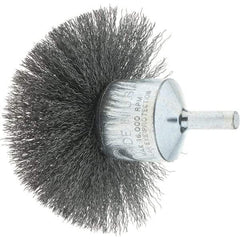Tru-Maxx - 3" Brush Diam, Crimped, Flared End Brush - 1/4" Diam Steel Shank, 16,000 Max RPM - Industrial Tool & Supply
