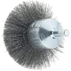 Tru-Maxx - 2-3/4" Brush Diam, Crimped, Flared End Brush - 1/4" Diam Steel Shank, 16,000 Max RPM - Industrial Tool & Supply
