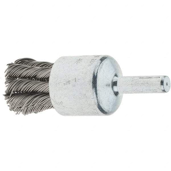 Tru-Maxx - 3/4" Brush Diam, Knotted, End Brush - 1/4" Diam Steel Shank, 22,000 Max RPM - Industrial Tool & Supply