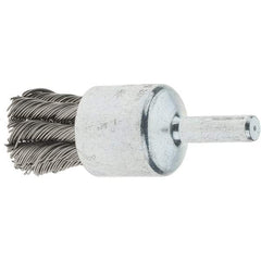 Tru-Maxx - 3/4" Brush Diam, Knotted, End Brush - 1/4" Diam Steel Shank, 22,000 Max RPM - Industrial Tool & Supply