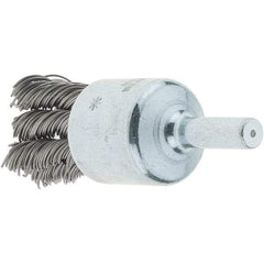 Tru-Maxx - 3/4" Brush Diam, Knotted, End Brush - 1/4" Diam Steel Shank, 22,000 Max RPM - Industrial Tool & Supply