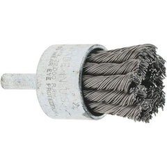 Tru-Maxx - 1-1/8" Brush Diam, Knotted, End Brush - 1/4" Diam Steel Shank, 22,000 Max RPM - Industrial Tool & Supply