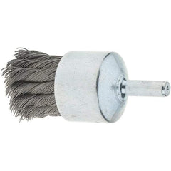 Tru-Maxx - 1-1/8" Brush Diam, Knotted, End Brush - 1/4" Diam Steel Shank, 22,000 Max RPM - Industrial Tool & Supply