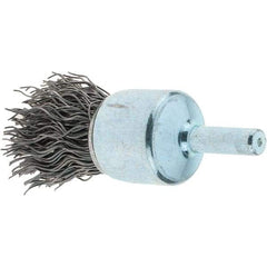 Tru-Maxx - 3/4" Brush Diam, Crimped, Flared End Brush - 1/4" Diam Steel Shank, 22,000 Max RPM - Industrial Tool & Supply