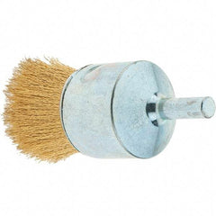 Tru-Maxx - 1" Brush Diam, Crimped, Flared End Brush - 1/4" Diam Steel Shank, 20,000 Max RPM - Industrial Tool & Supply