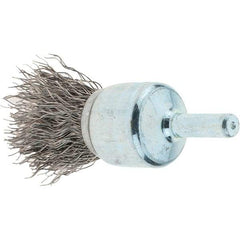 Tru-Maxx - 3/4" Brush Diam, Crimped, Flared End Brush - 1/4" Diam Steel Shank, 22,000 Max RPM - Industrial Tool & Supply