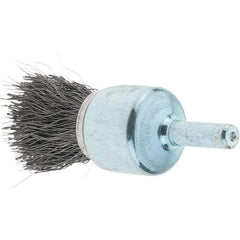 Tru-Maxx - 3/4" Brush Diam, Crimped, Flared End Brush - 1/4" Diam Steel Shank, 22,000 Max RPM - Industrial Tool & Supply