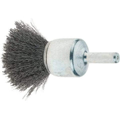 Tru-Maxx - 3/4" Brush Diam, Crimped, Flared End Brush - 1/4" Diam Steel Shank, 22,000 Max RPM - Industrial Tool & Supply